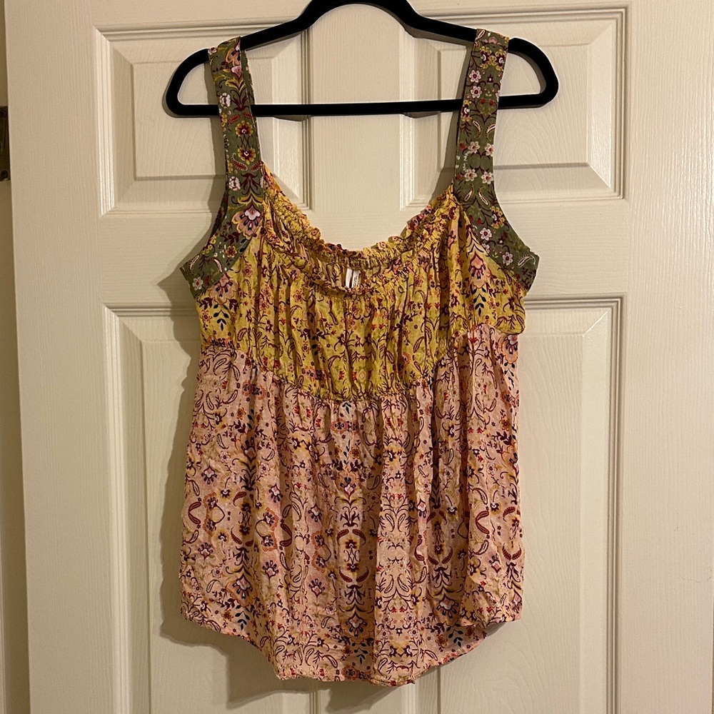 By Anthropologie Boho Floral Paisley Multicolor Sleeveless Blouse